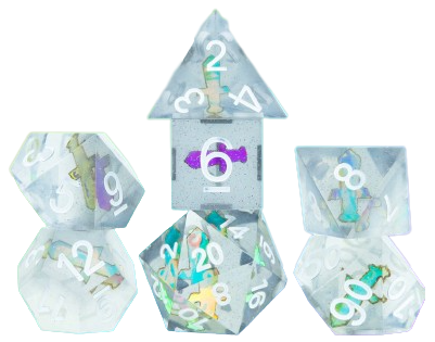 Ensemble de 7 dés en résine Sharp Edge - Dague