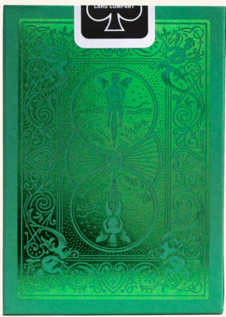 Metalluxe Holiday Green Foil Back Playing Cards