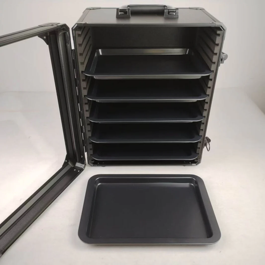 Aluminum  Miniatures Display and Carry Case with 5 Metal Trays