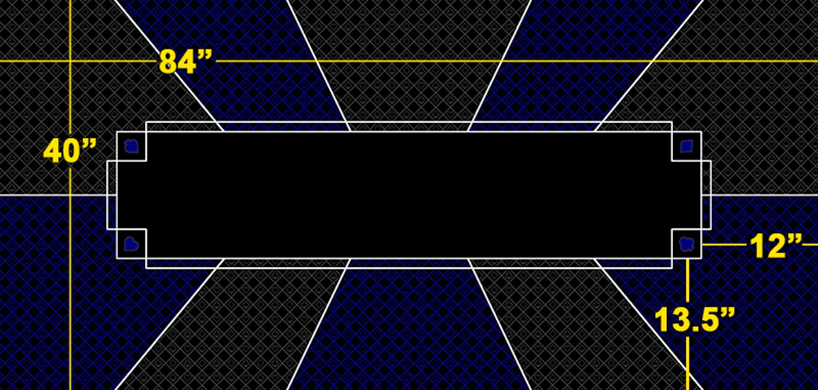 Tapis FAT : Poker - Bleu et Gris 84"x40"