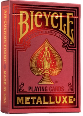 Metalluxe Holiday Red Foil Back Playing Cards