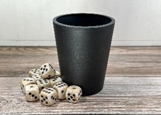 Flexible Dice Cup - Black with Clear Plastic Lid