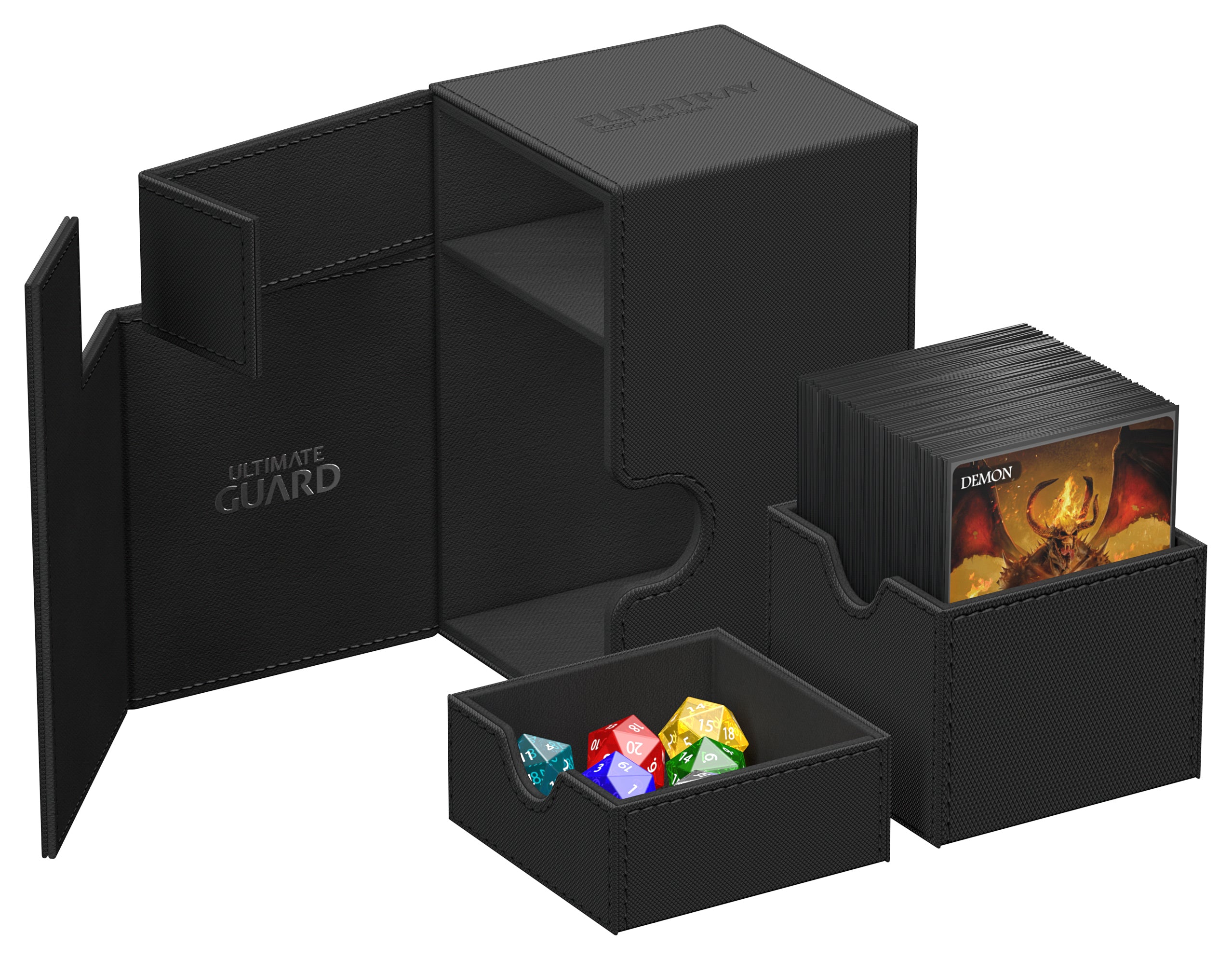 Étui à deck Flip'n'Tray Mono-Couleur 100+ Noir