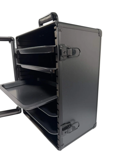 Aluminum  Miniatures Display and Carry Case with 5 Metal Trays