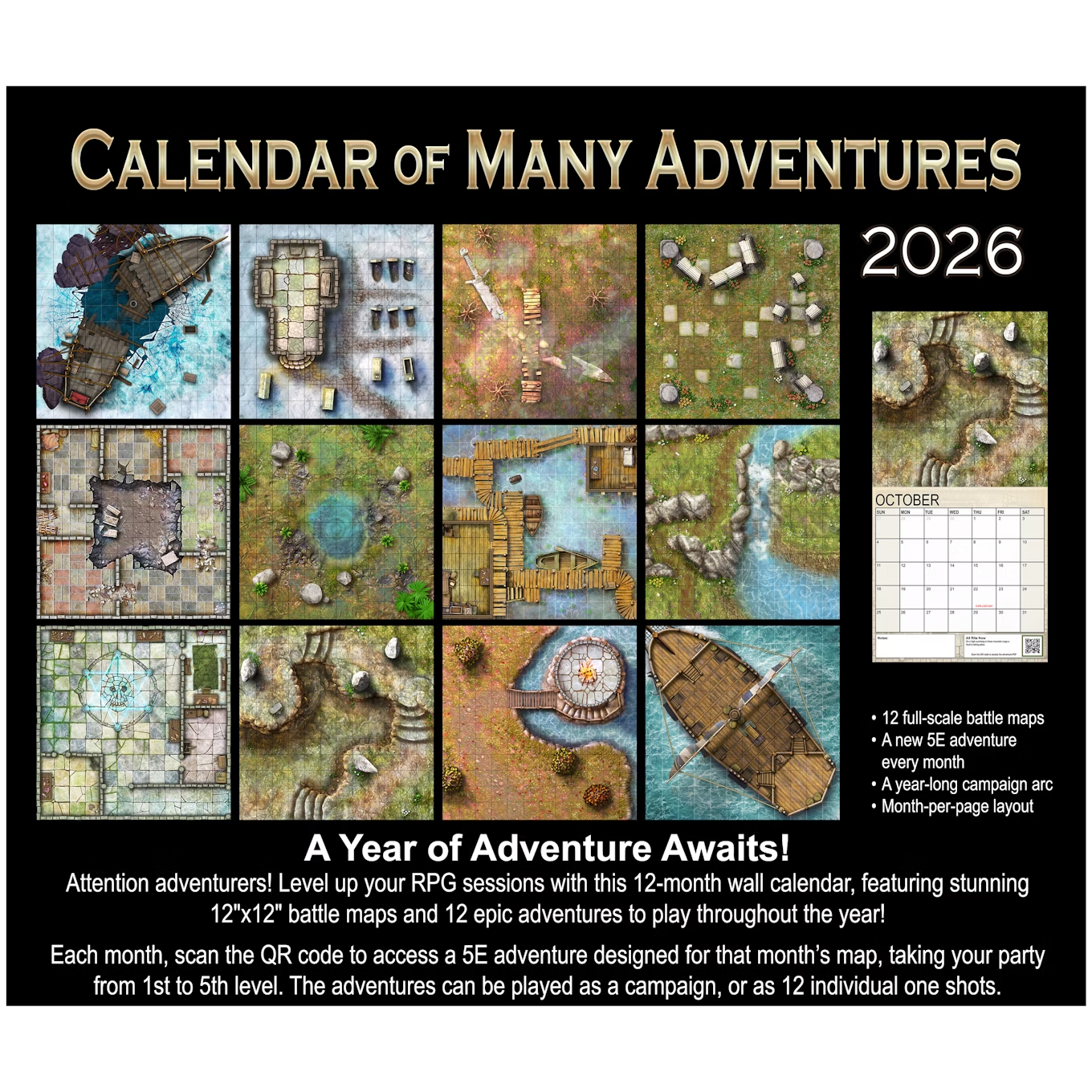 Calendar of Many Adventures (English)