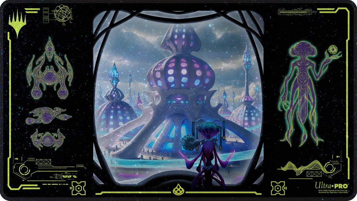 Tapis de jeu Magic: The Gathering - Edge of Eternities : Feuille holographique bleue