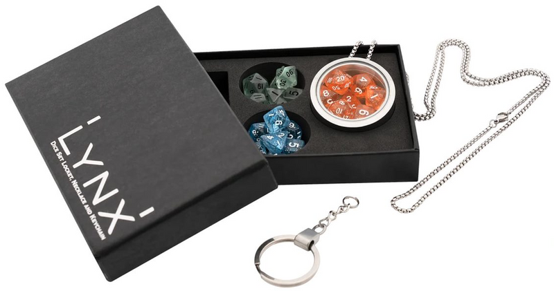 Lynx: Mini Dice Locket/Hanger with Chain and Keychain