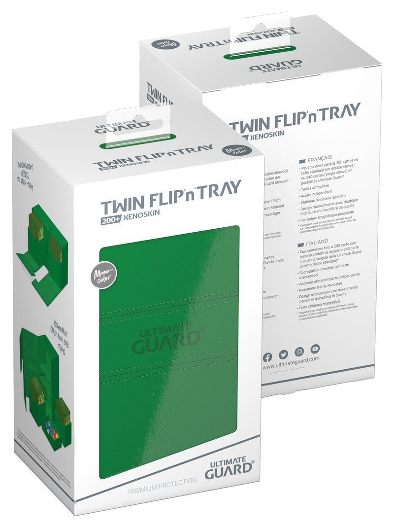 Étui Twin Flip'n'Tray Deck Xenoskin Mono-Color 200+ Vert