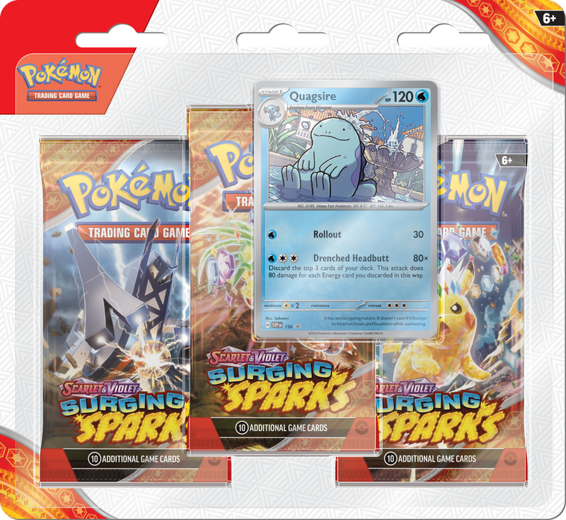 Pokemon TCG: SV8 Surging Sparks 3 Booster Pack Bundle