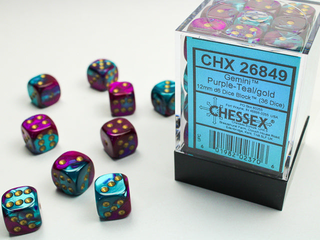 Gemini: 36D6 Purple-Teal/Gold 12MM