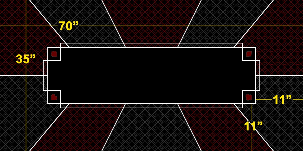 Tapis FAT : Poker - Rouge et Gris 70"x35"