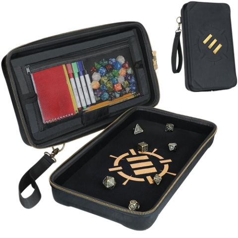 ENHANCE : Étui de rangement pour dés et plateau XL - Noir