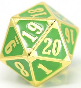 Metal MTG Roll Down Counter Shiny Gold and Green