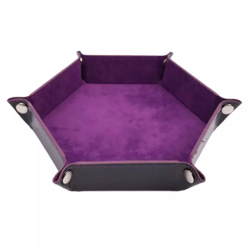 Purple Folding Hexagon Dice Tray