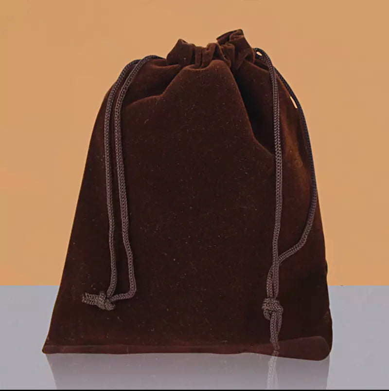 Brown Velvet Draw String Bag 3.5” x 4.7”