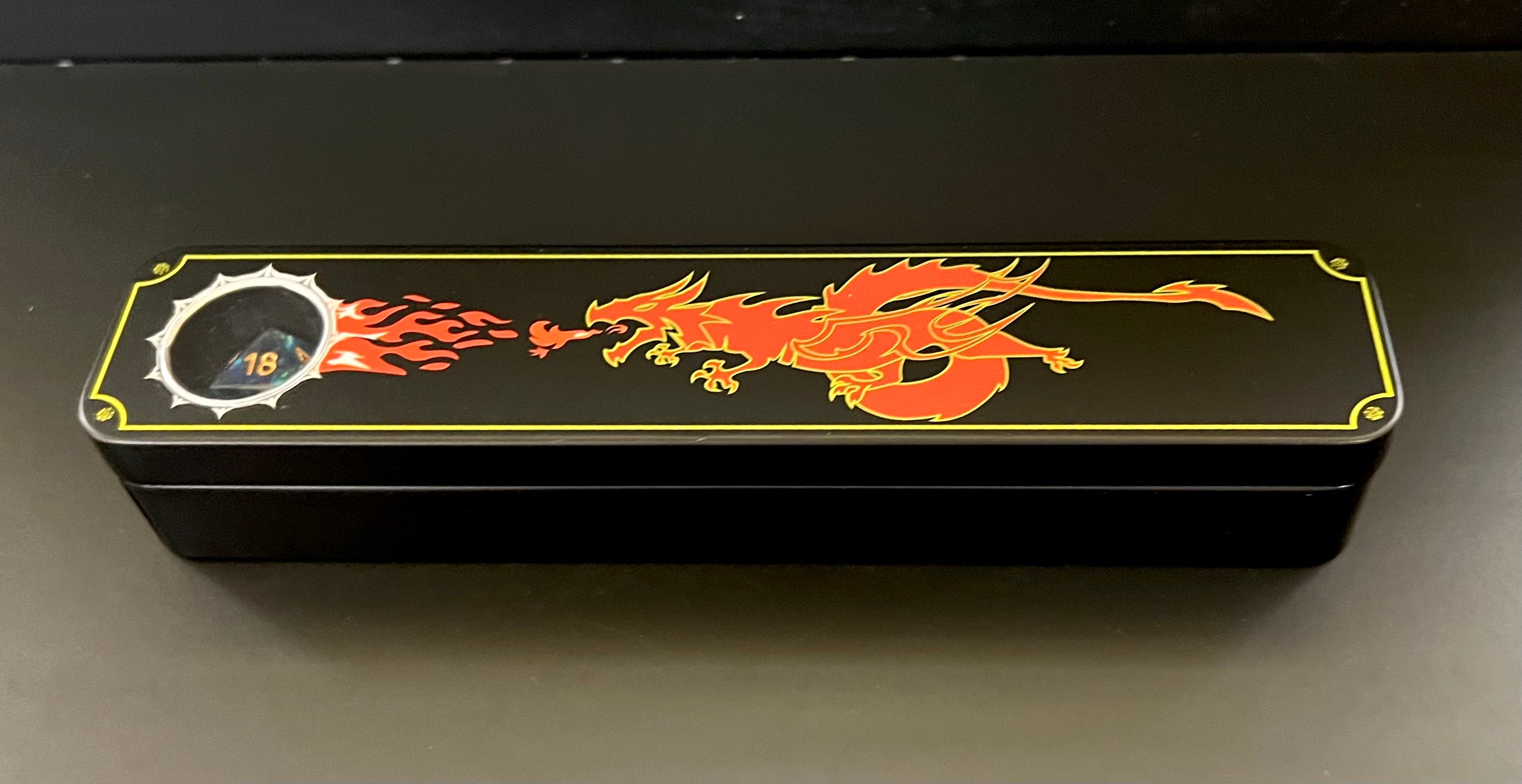 Ensemble de 7 dés Sharp Cut en résine - Orange irisé et translucide