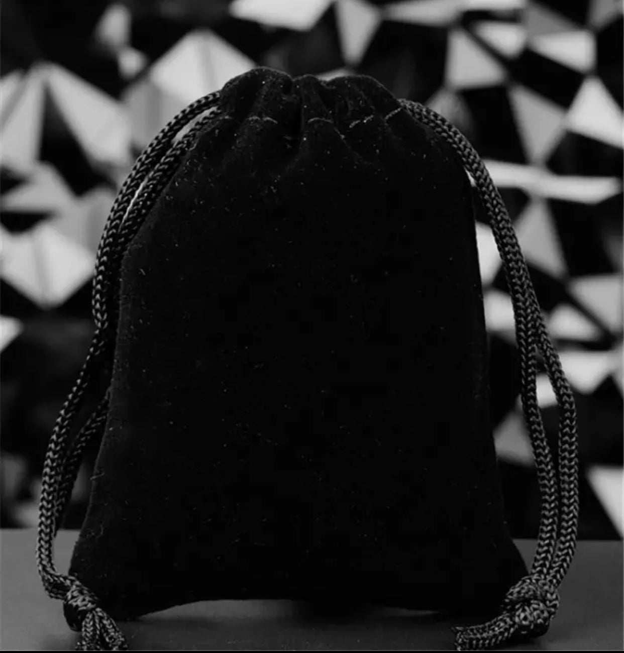 Velvet Draw String Bag 3.5” x 4.7” - Black