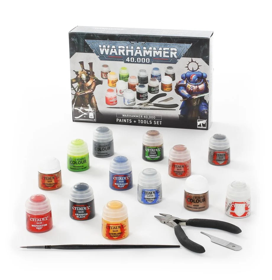 40K: Paints + Tools Set (Necron/Spacemarine Version)