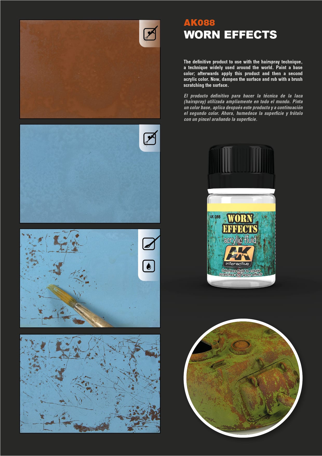 AK Interactive Worn Effects Acrylic Fluid