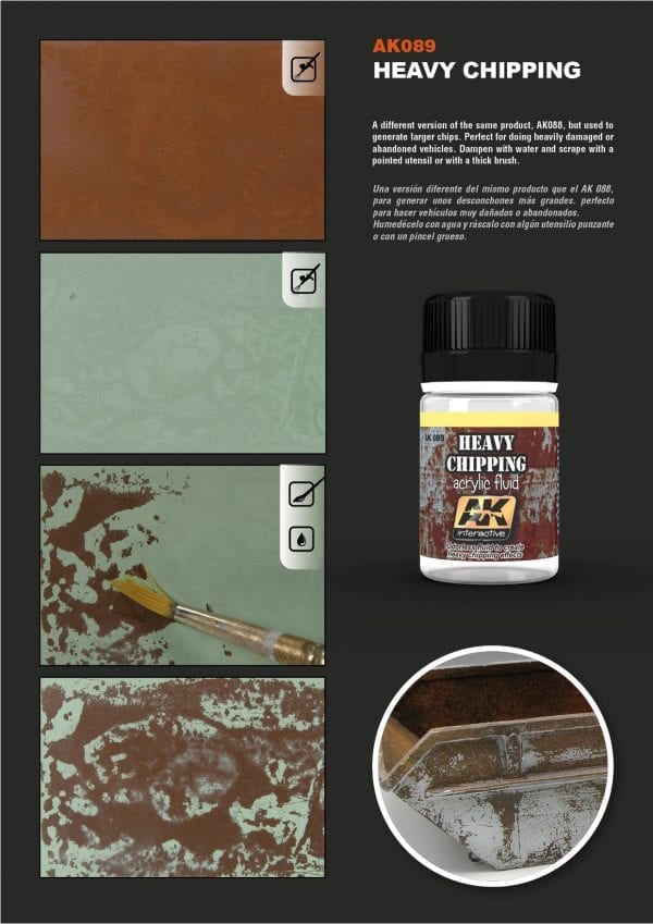 AK Interactive Heavy Chipping Effects Acrylic Fluid