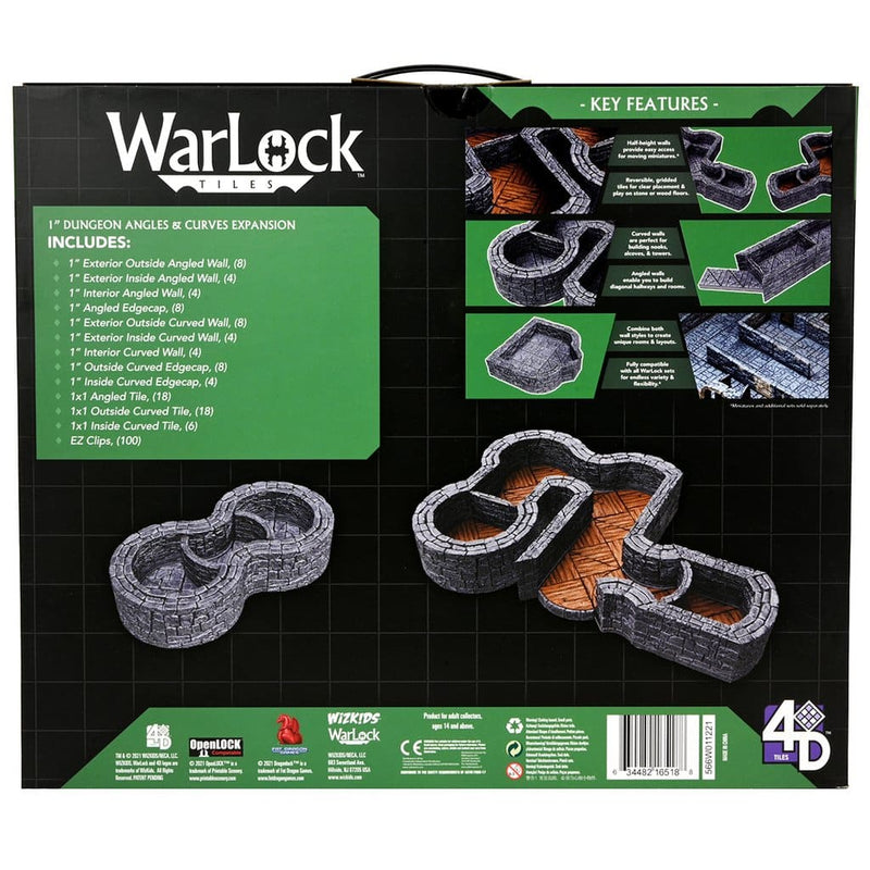 Warlock Tiles: Dungeon Tiles 1" Angles & Curves Expansion
