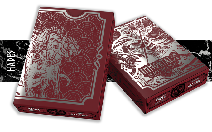 Immortels - Les trois jeux de cartes : Hades, Zeus Poseidon Gilded Playing Cards