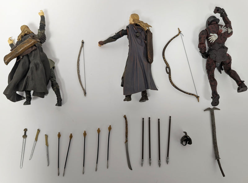 Le Seigneur des Anneaux : trois figurines articulées (utilisées)