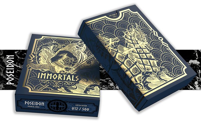 Immortels - Les trois jeux de cartes : Hades, Zeus Poseidon Gilded Playing Cards