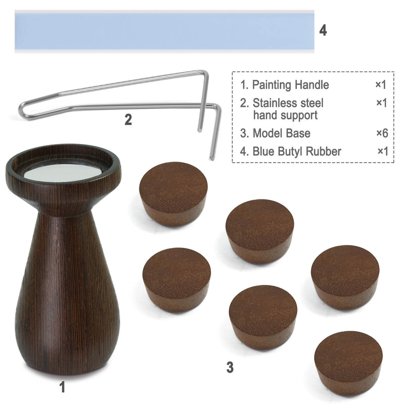 Wood Painting Handle with magnetic tops