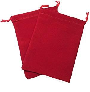 Suede Cloth Dice Bag - Large Red