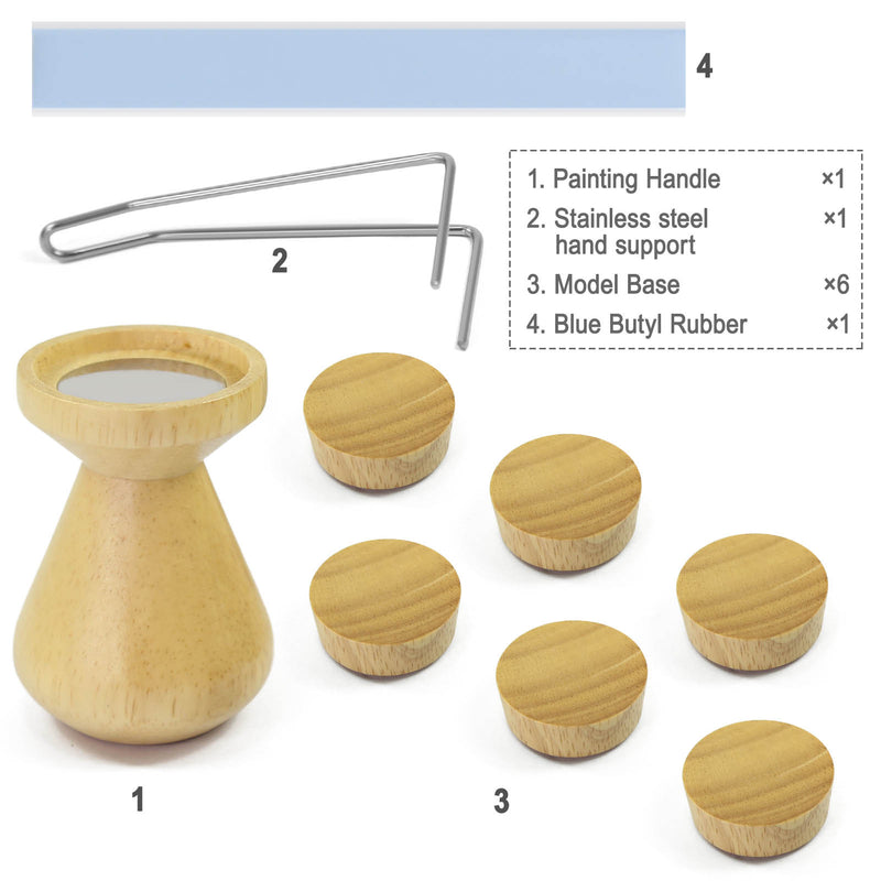 Wood Painting Handle with magnetic tops