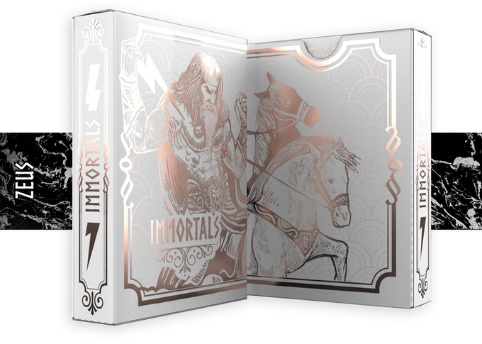 Immortels - Les trois jeux de cartes : Hades, Zeus Poseidon Gilded Playing Cards