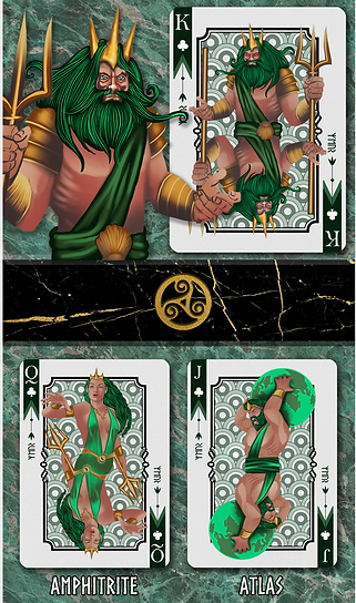 Immortels - Poseidon Deck Cartes à jouer dorées