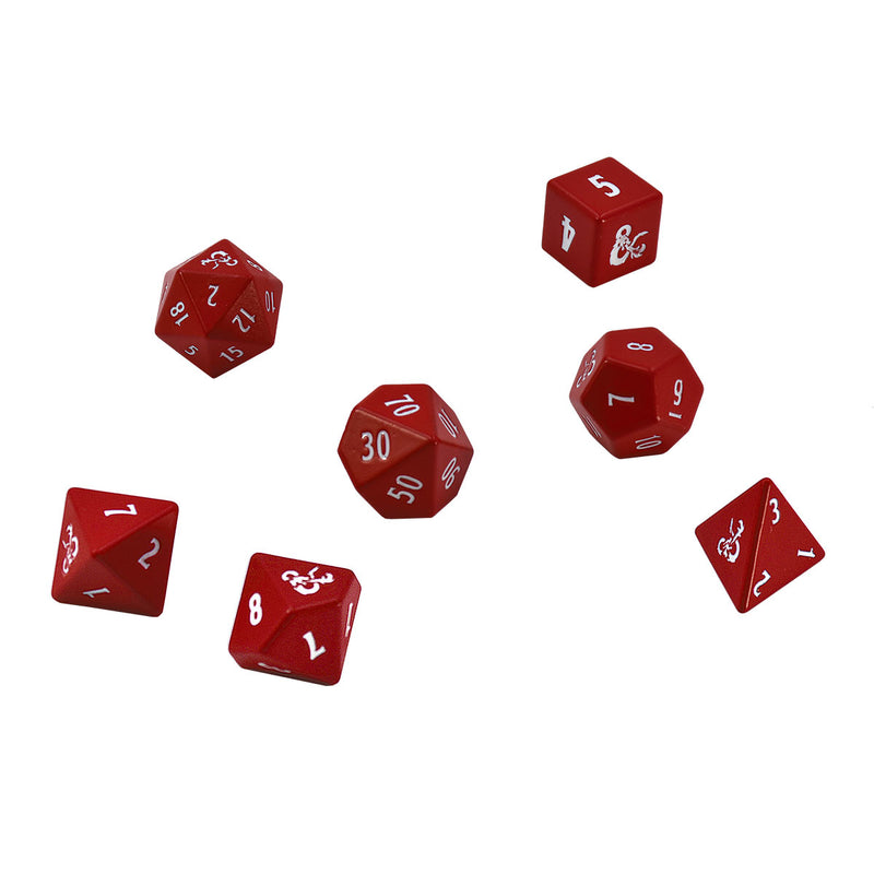 Dungeons & Dragons Heavy Metal Red and White RPG Dice Set