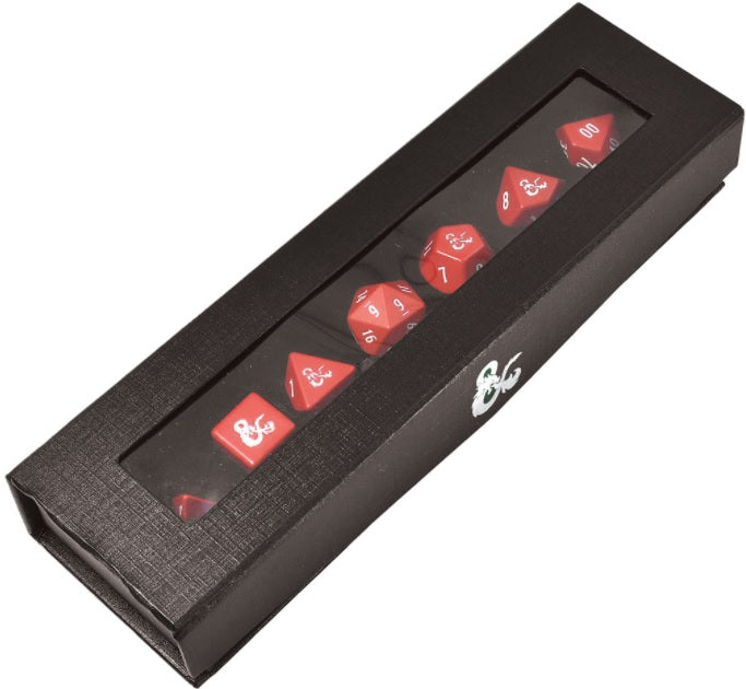 Dungeons &amp; Dragons Heavy Metal Red and White RPG Dice Set
