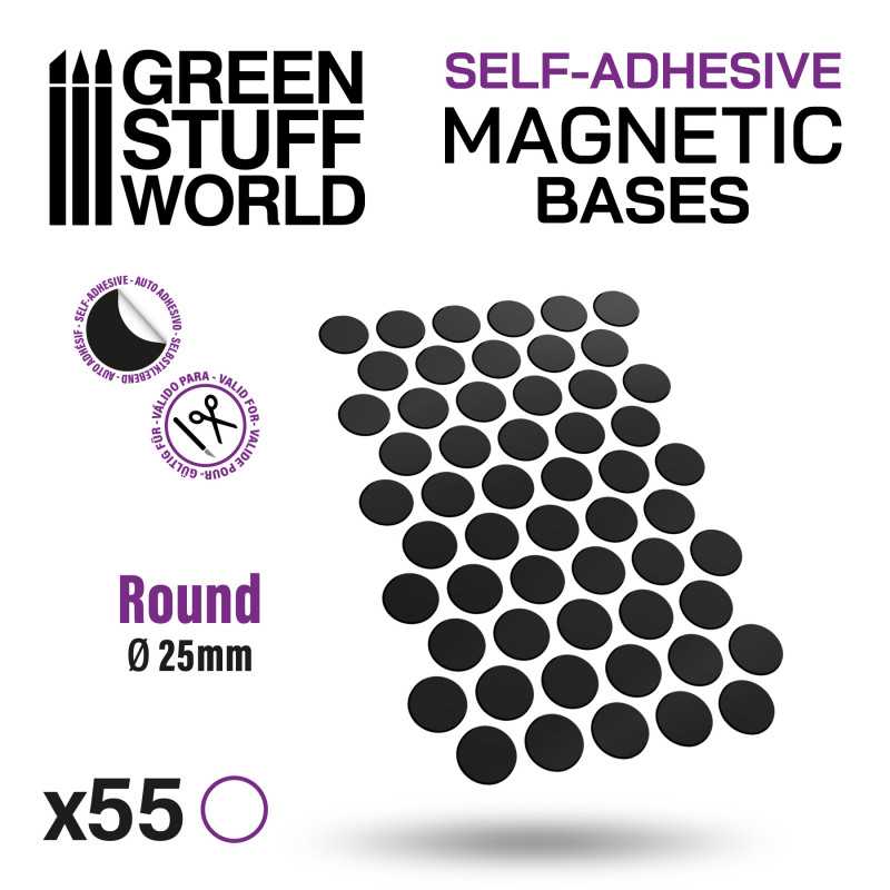 Self-Adhesive Round Magnetic Bases - 25MM