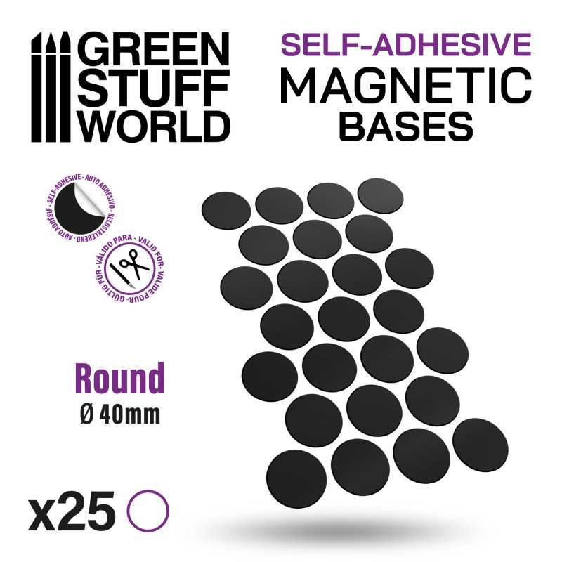 Self-Adhesive Round Magnetic Bases - 40MM